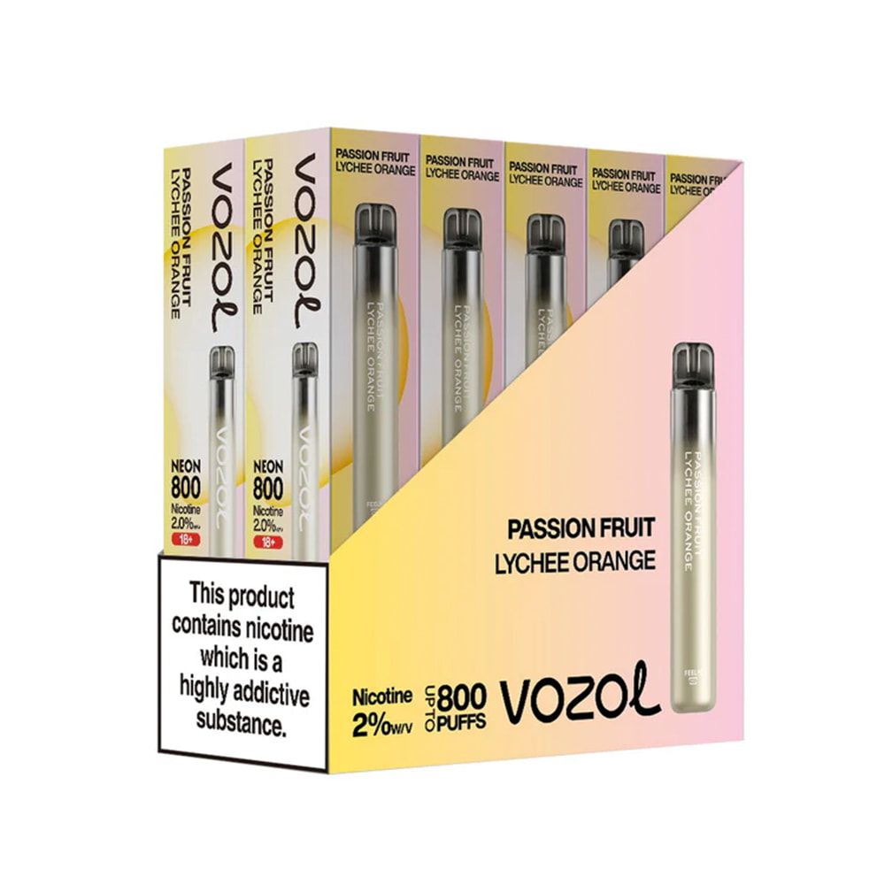 Vozol Neon 800 Vape μιας χρήσης 2ml 2%mg 800puffs Passion Fruit Lycee Orange Vozol Neon 800 Vape μιας χρήσης 2ml 2%mg 800puffs Passion Fruit Lycee Orange