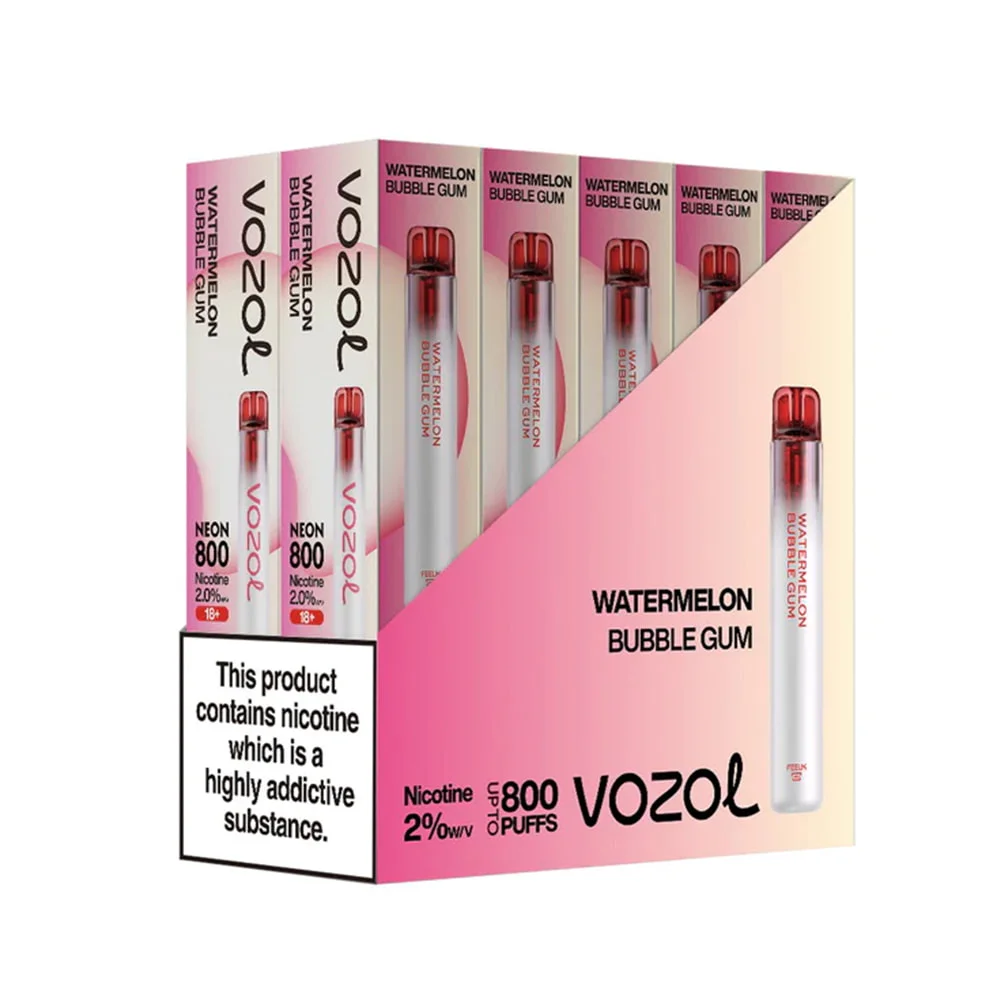 Vozol Neon 800 Vape μιας χρήσης 2ml 2%mg 800puffs Watermelon Bubblegum Vozol Neon 800 Vape μιας χρήσης 2ml 2%mg 800puffs Watermelon Bubblegum